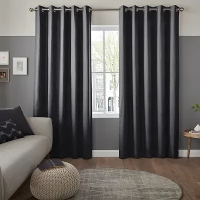 Jenson Curtain - Charcoal, Polyester Cotton