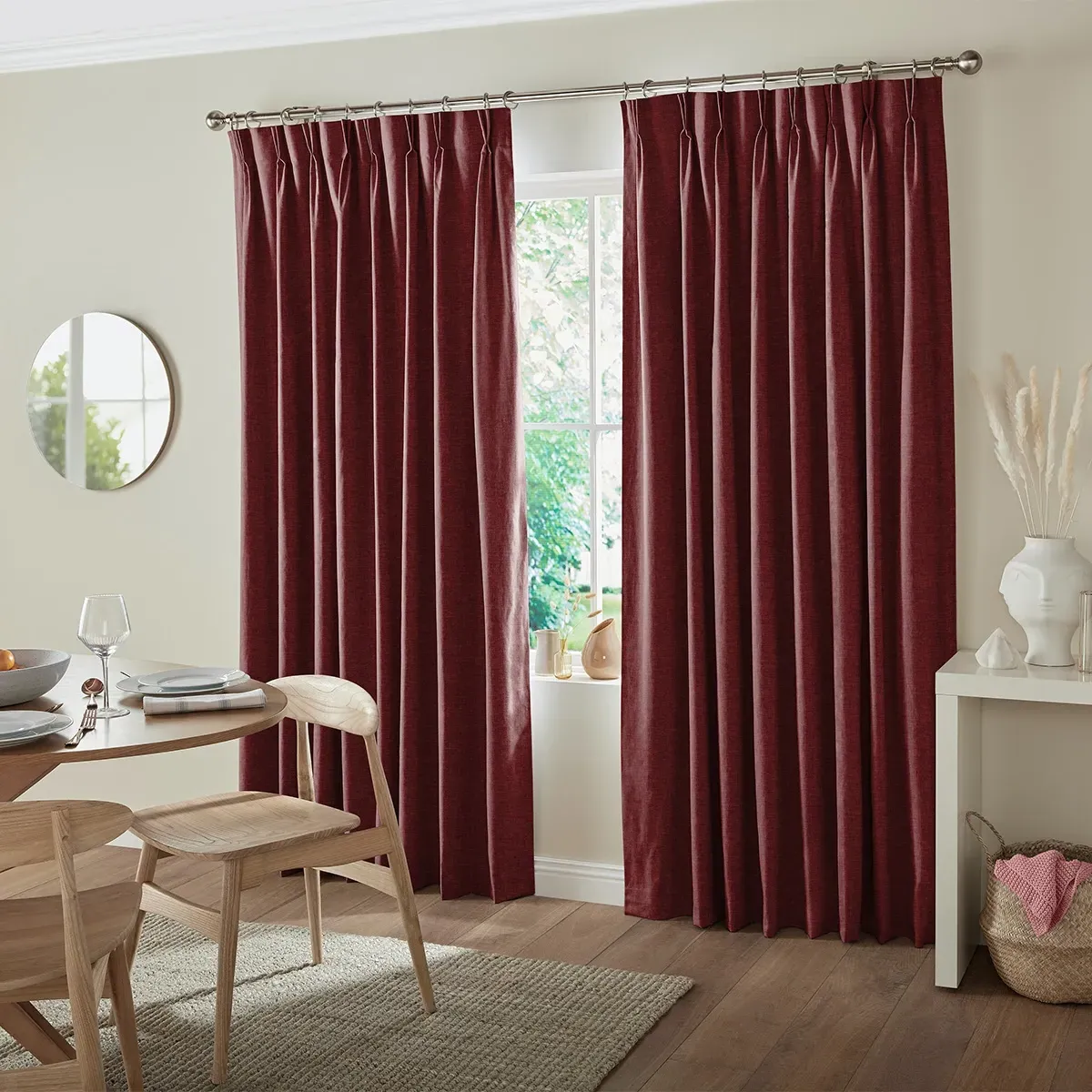 Jenson Curtain - Red, Polyester Cotton