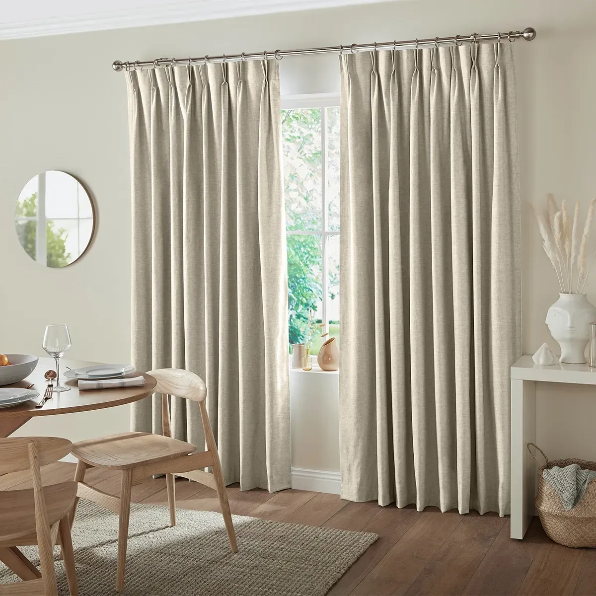 Jenson Curtain - Sand, Polyester Cotton