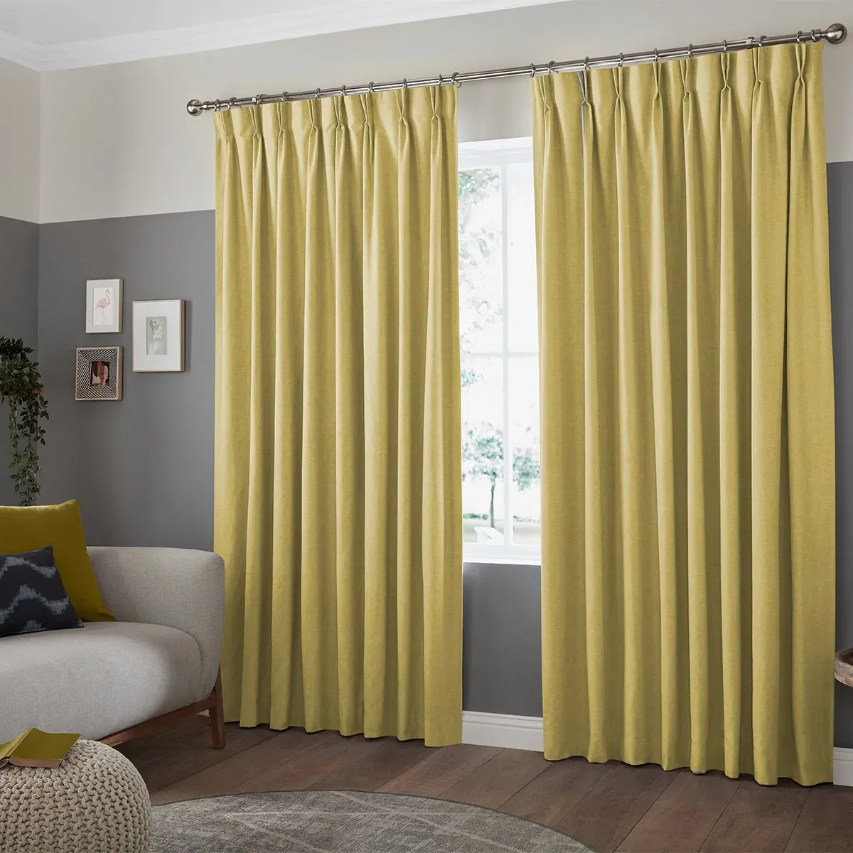 Jenson Curtain - Yellow, Polyester Cotton