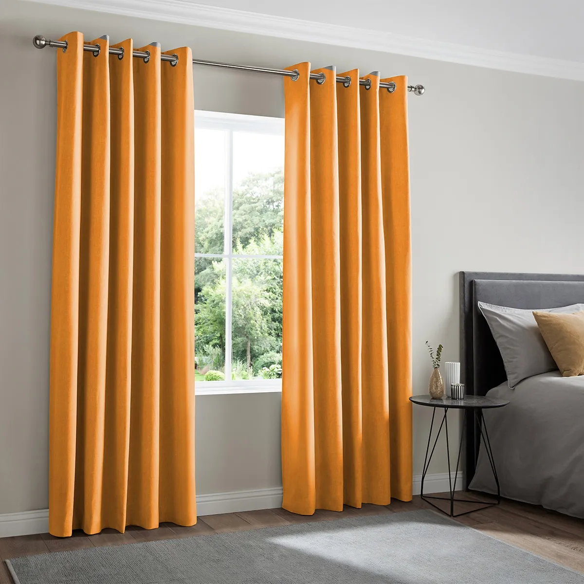 Jesse Clementine Curtain - Orange, Cotton Mix