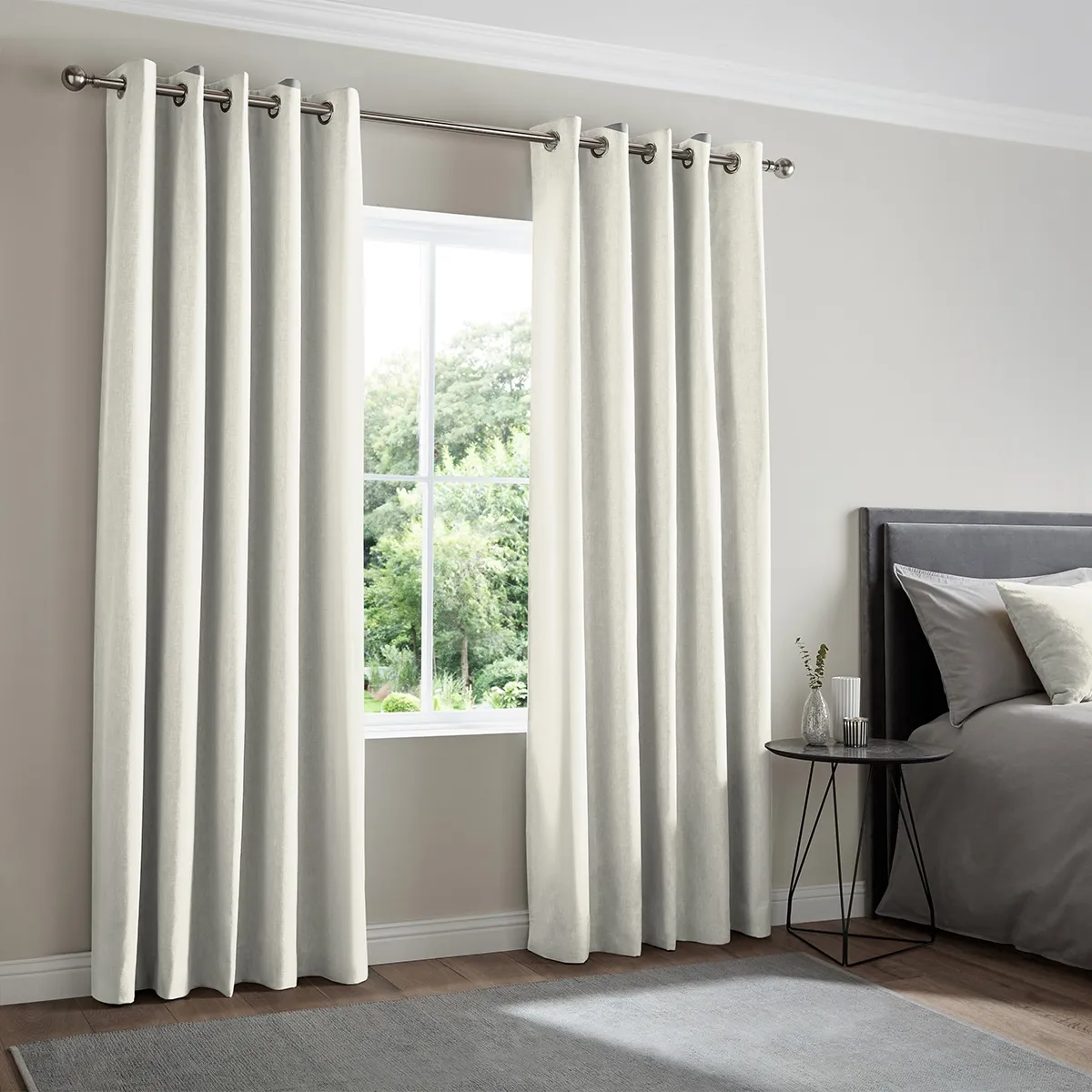 Jesse Ivory Curtain - Ivory White, Cotton Mix