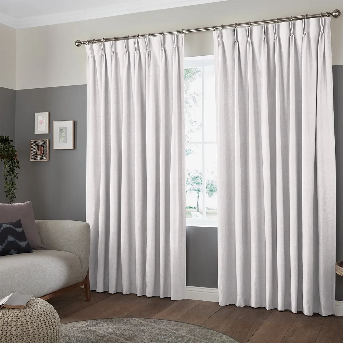 Jesse Shell Curtain - Beige, Cotton Mix