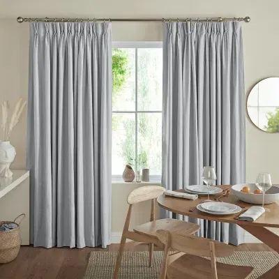 Jesse Silver Curtain - Grey, Cotton Mix