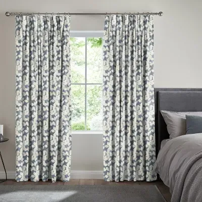 Jonas Floral Curtain - Indigo