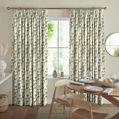 Jonas Floral Curtain - Olive