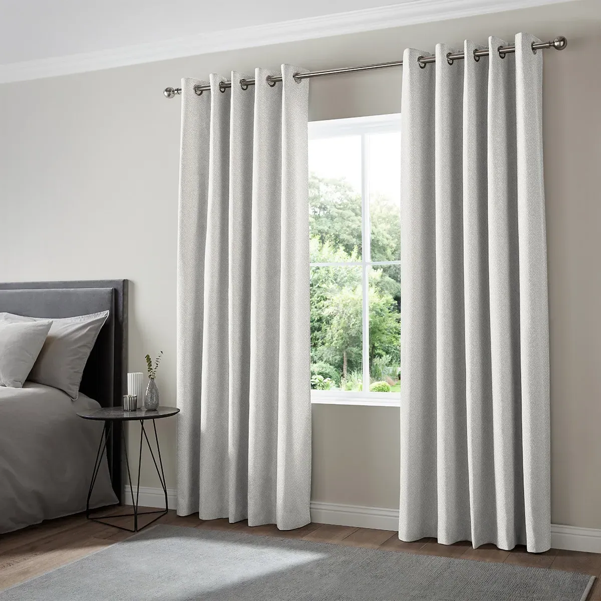 Kane Curtain - Silver, Polyester
