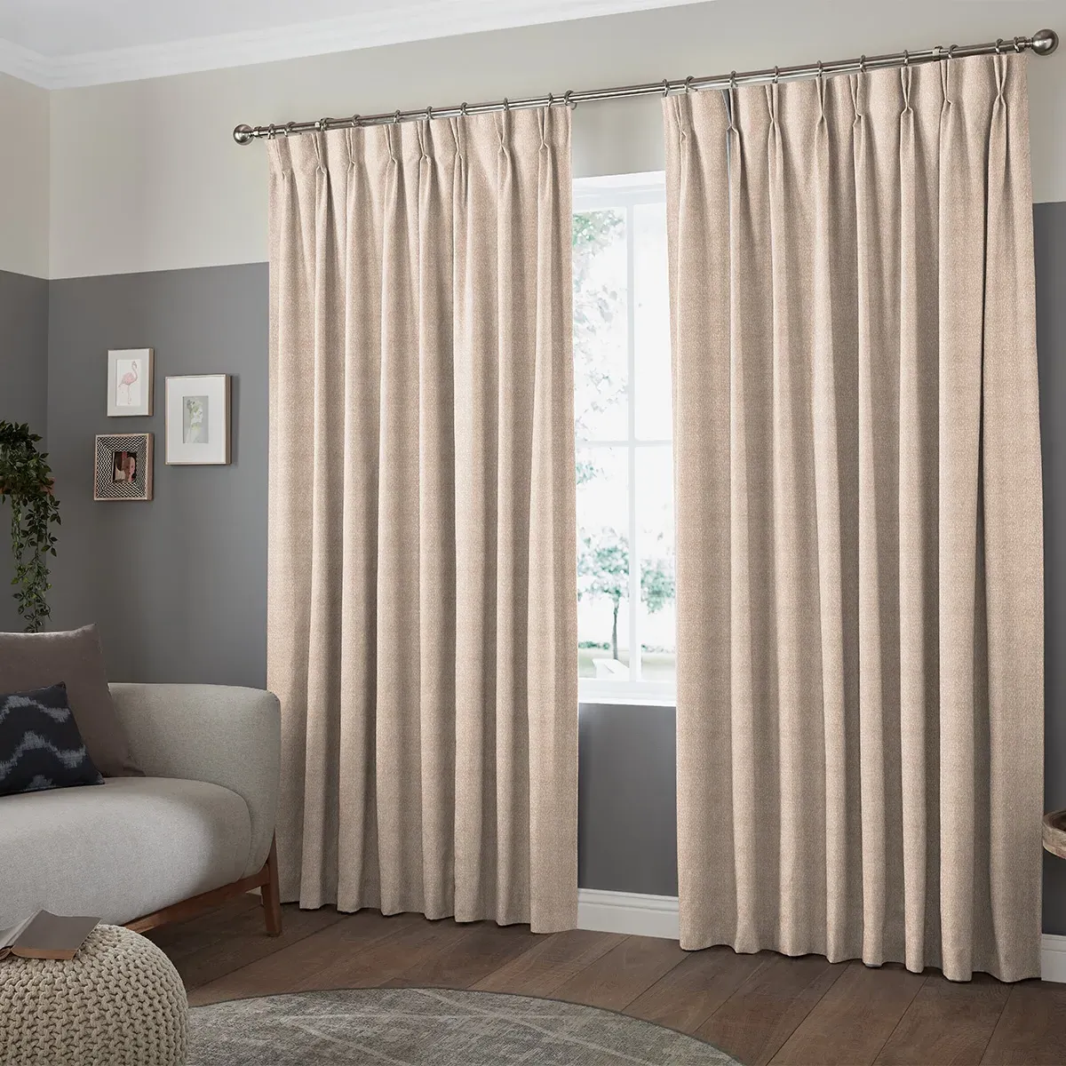 Kane Curtain - Stone, Polyester
