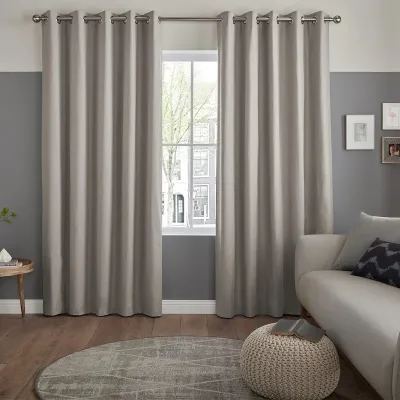 Konsa Made to Measure Curtain with Blackout - Graphite, Polyester