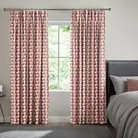 Leno Eyelet Curtain - Ruby, Cotton