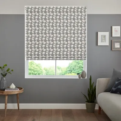 Leno Roman Blind - Coal, Cotton image