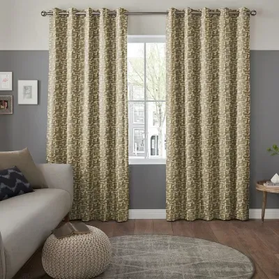 Leon Curtain - Ochre, Polyester