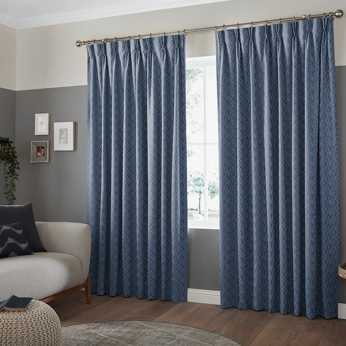 Matip Made to Measure Curtain - Indigo, Polyester