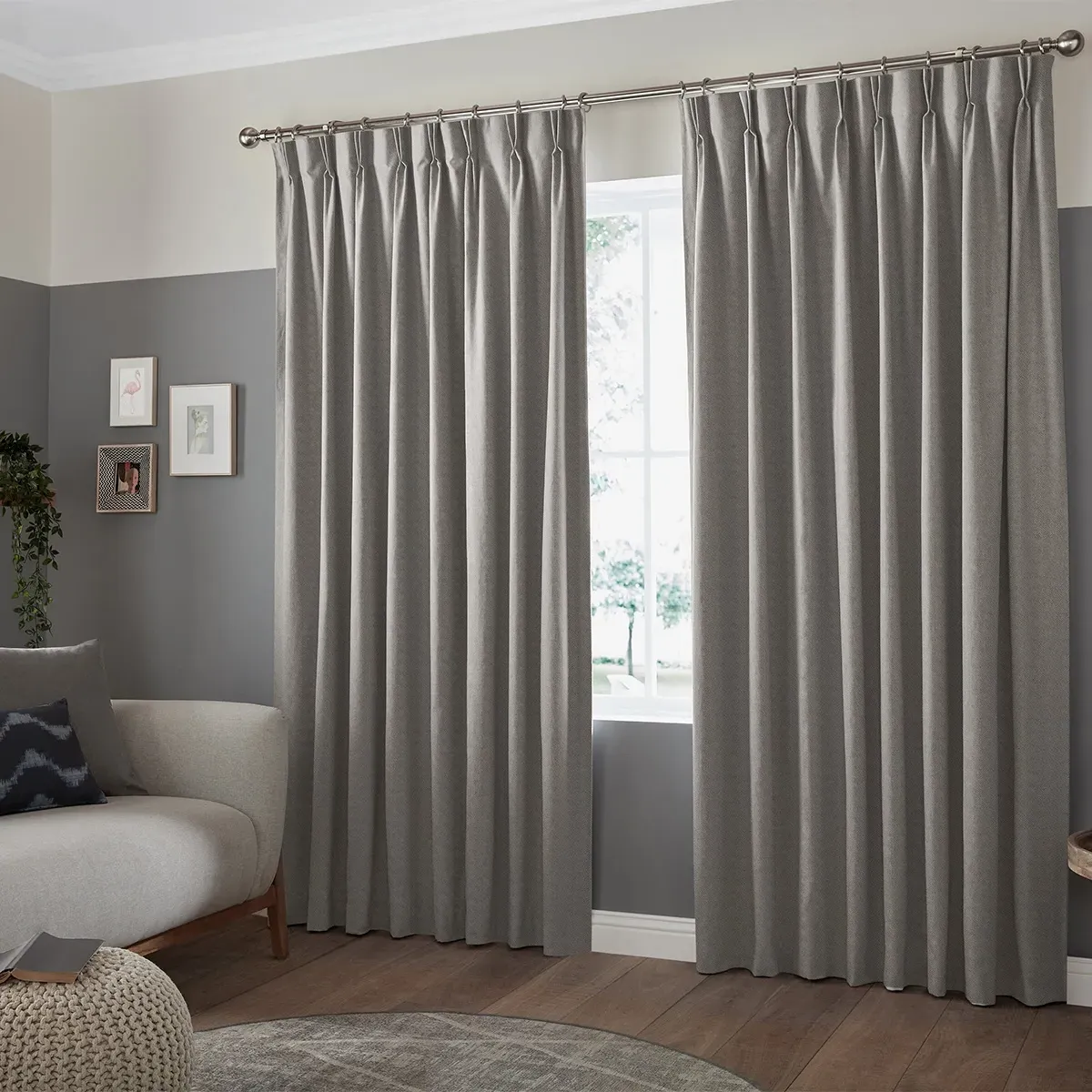 Mina Iron Curtain - Dark Grey, Polyester
