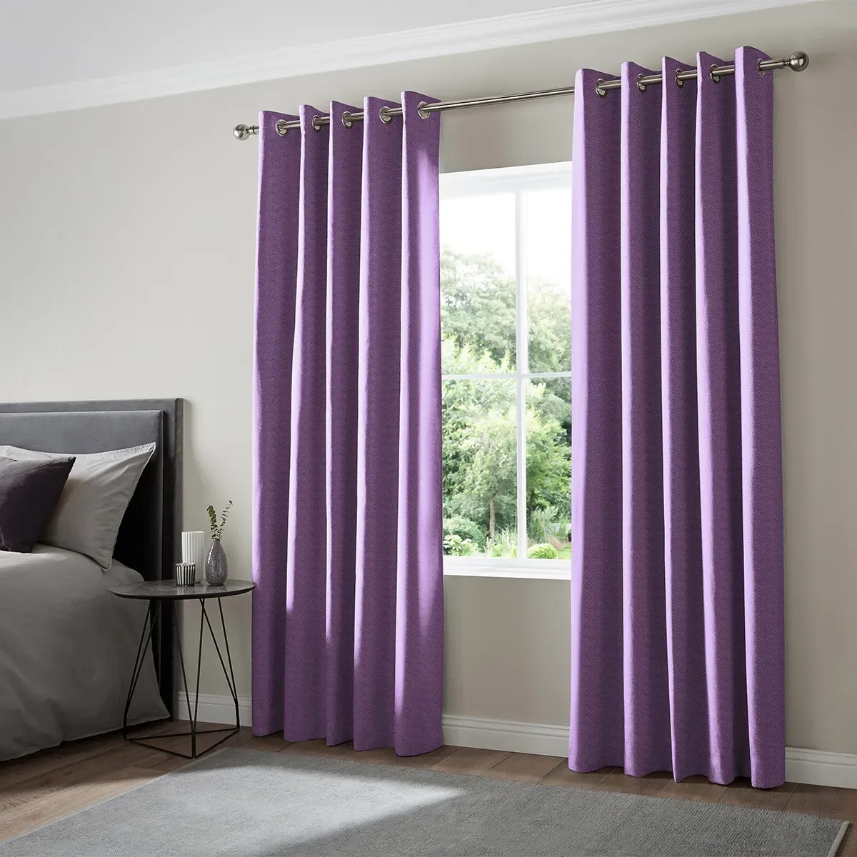 Mina Thistle Curtain - Purple, Polyester