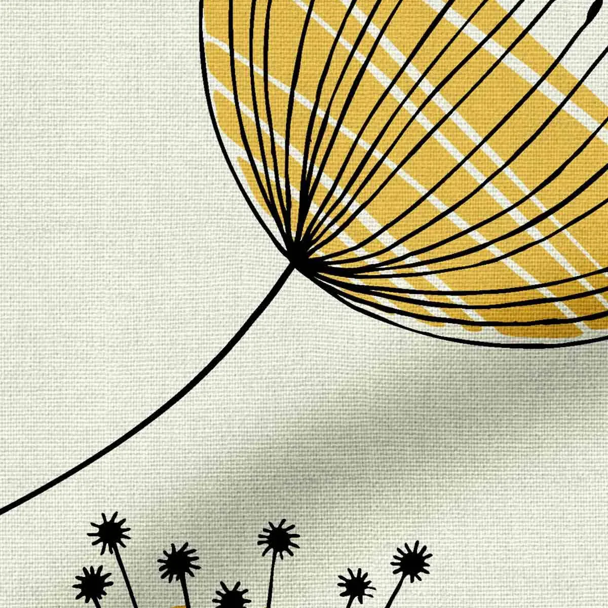 Missprint Dandelion Mobile Curtain - Sunflower Yellow, Cotton