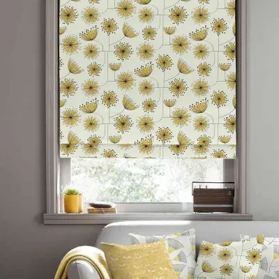 Missprint Dandelion Mobile Roman Blind - Sunflower Yellow, Cotton
