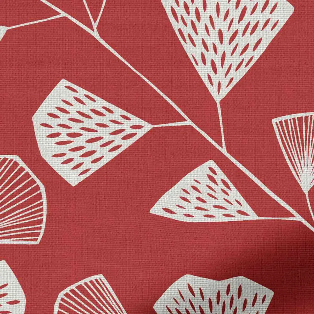 Missprint Fern Roman Blind - Coral, Cotton