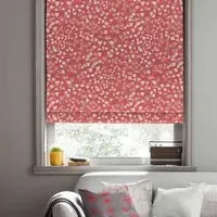 Missprint Fern Roman Blind - Coral, Cotton