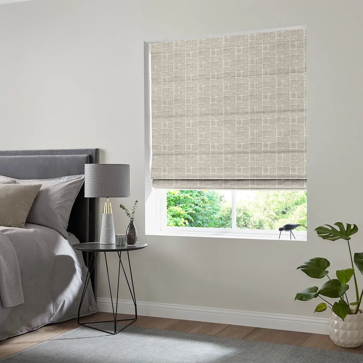 Nico Roman Blind - Pewter, Polyester