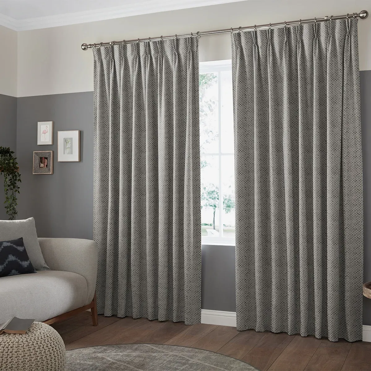 Olise Curtain - Graphite, Polyester