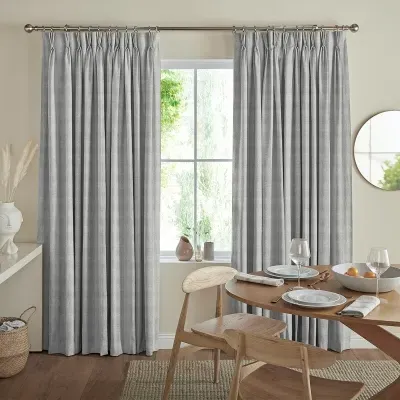 Origi Pewter Curtain - Grey, Polyester
