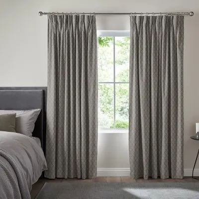 Ozan Graphite Curtain - Grey, Polyester