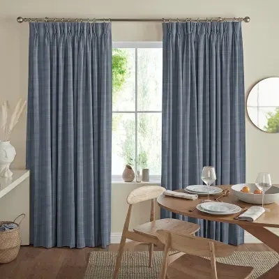 Palmer Rod Pocket Curtain - Indigo, Polyester