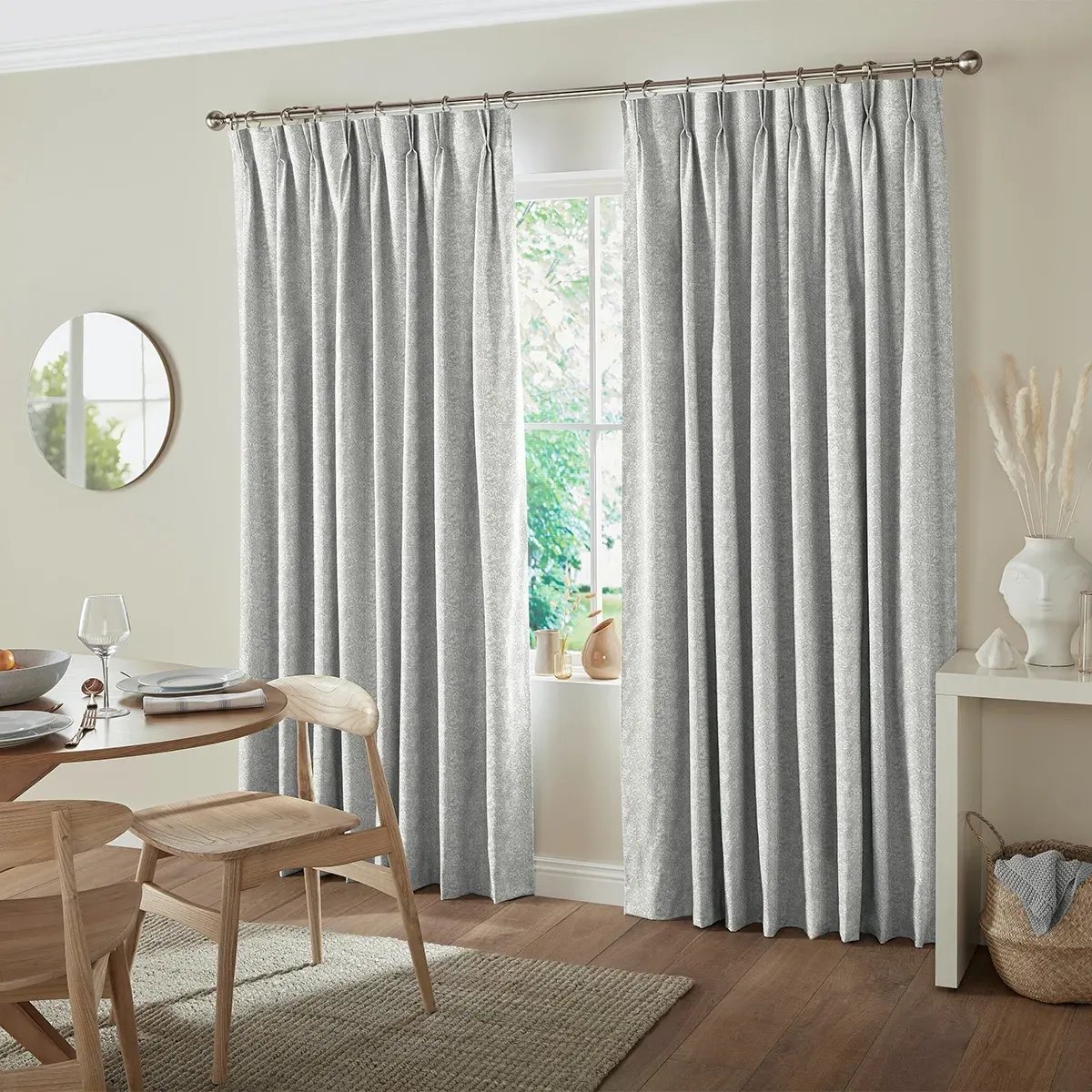 Pavard Curtain - Silver, Polyester