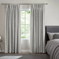 Pierre Geometric Curtain - Indigo, Polyester