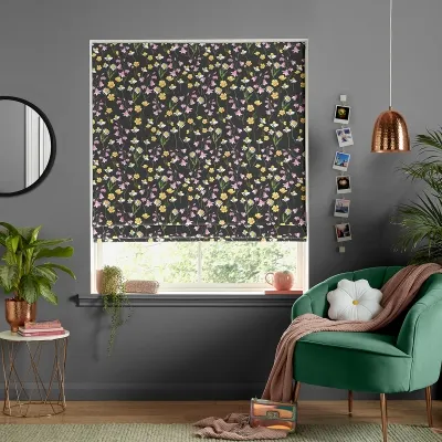 Pretty Prairie Roman Blind - Dark, Cotton image