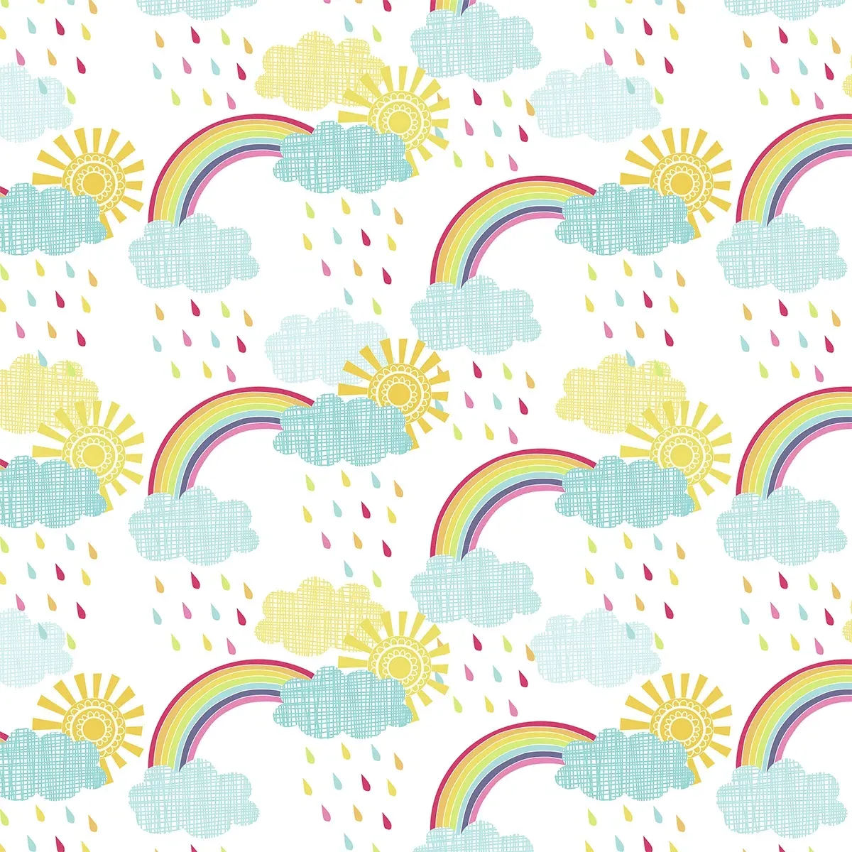 Rainbow Skies Multi Curtain - Multi, Cotton
