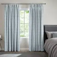 Robben Curtain with Geometric Pattern - Duckegg, Polyester