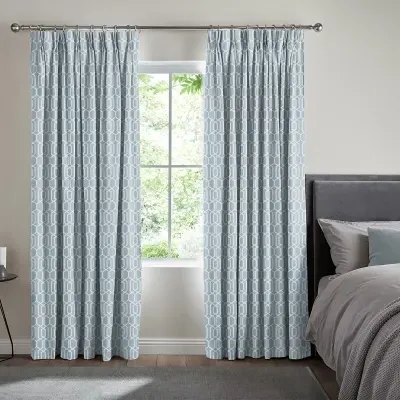 Robben Curtain with Geometric Pattern - Duckegg, Polyester image