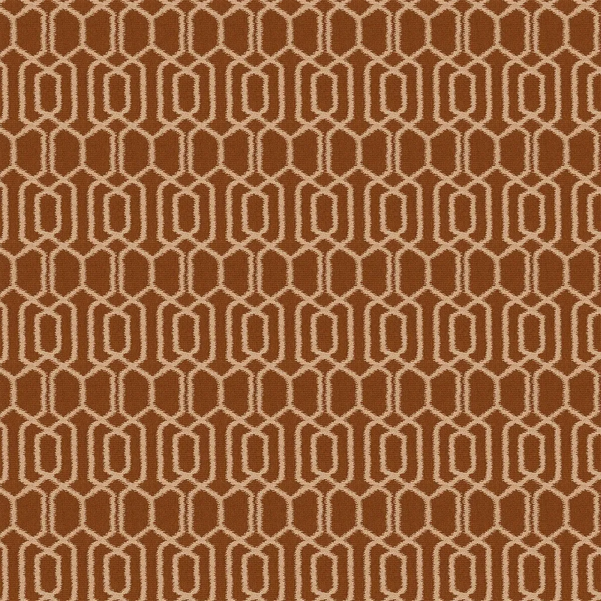 Robben Curtain with Geometric Pattern - Terracotta, Polyester