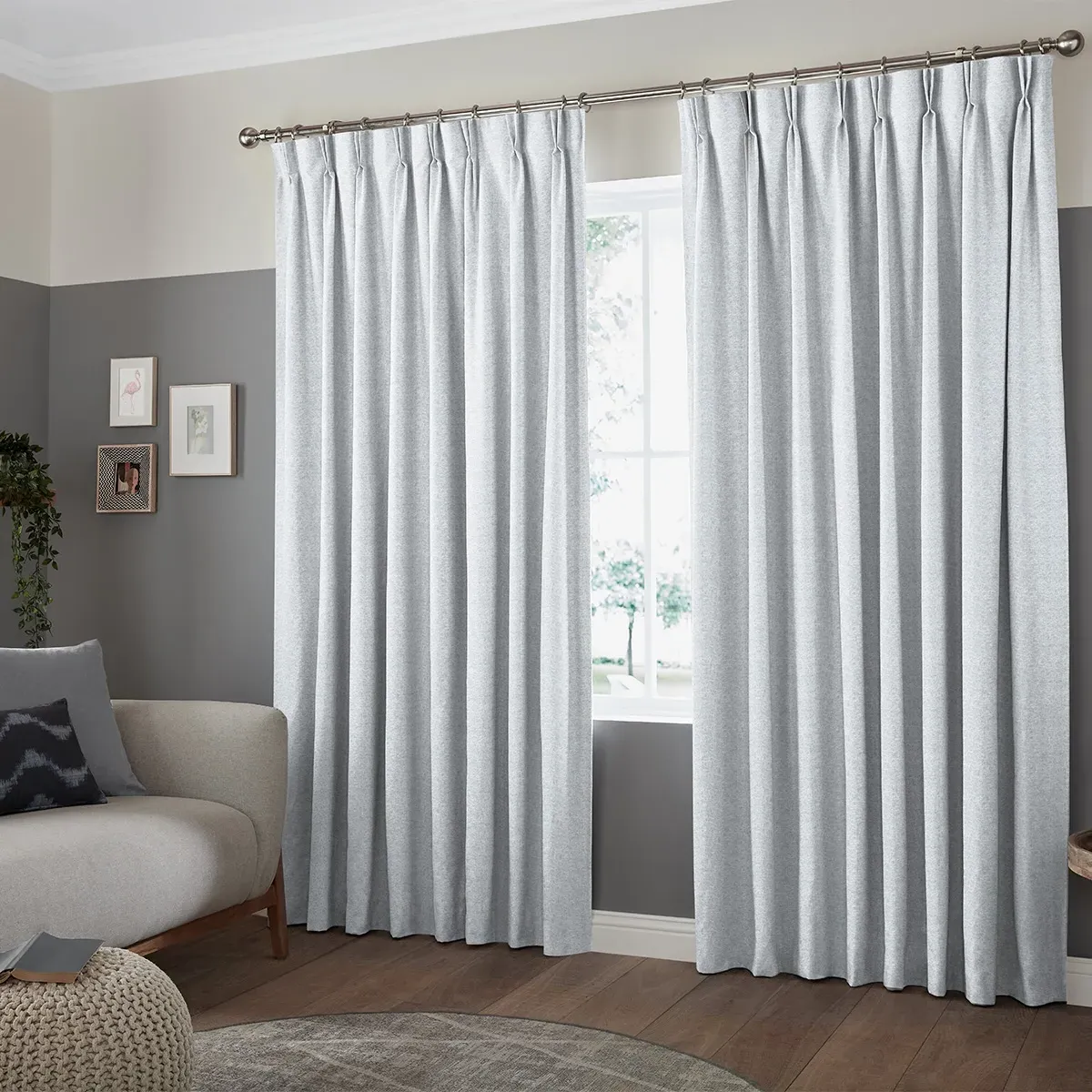 Rodon Curtain - Silver, Polyester