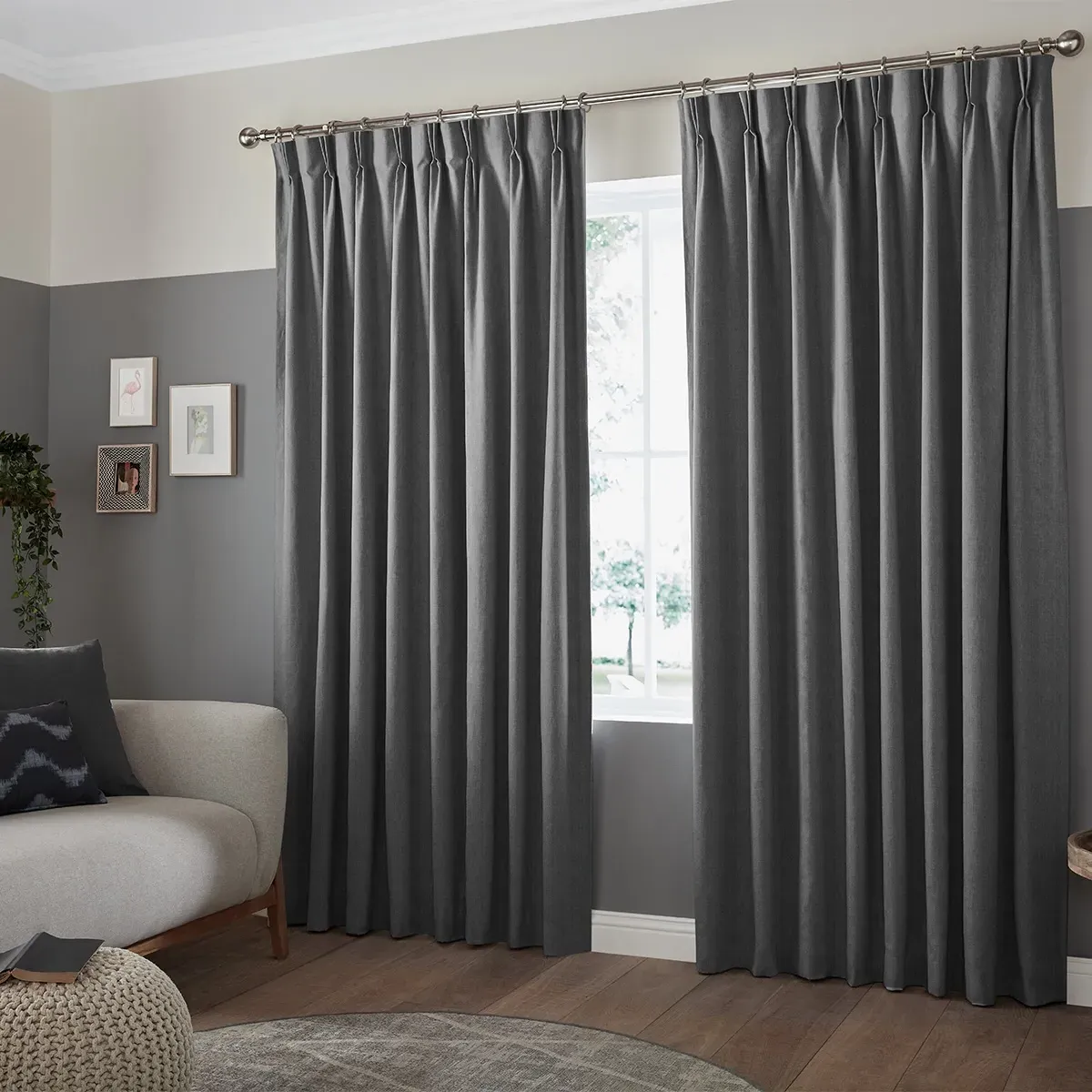 Romero Curtain - Charcoal, Polyester