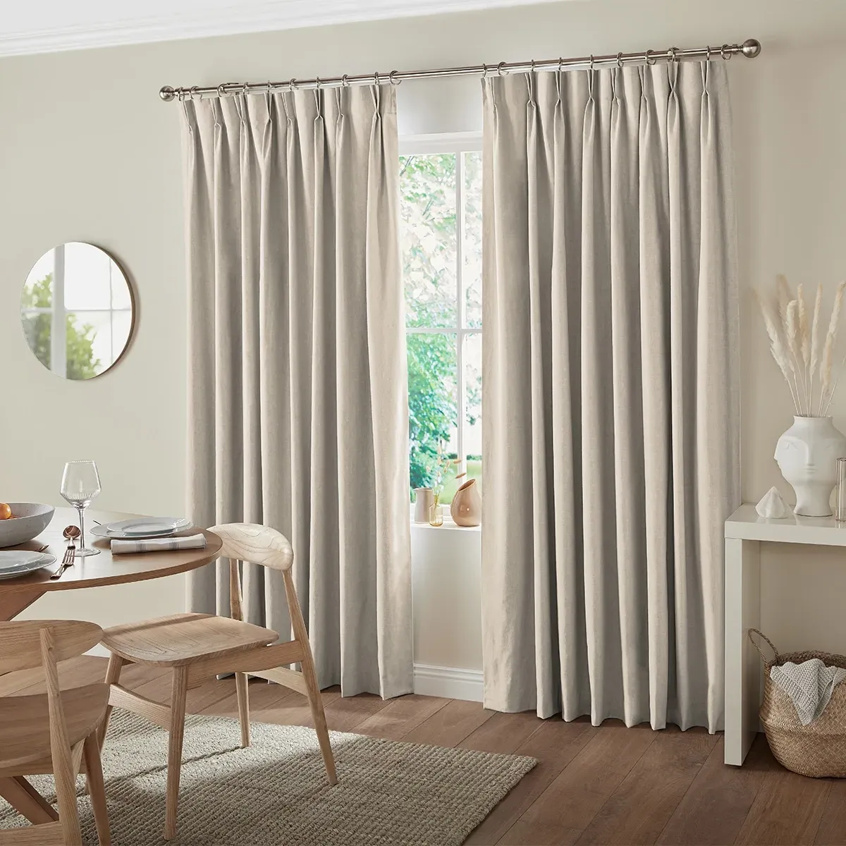 Romero Curtain - Hessian, Polyester