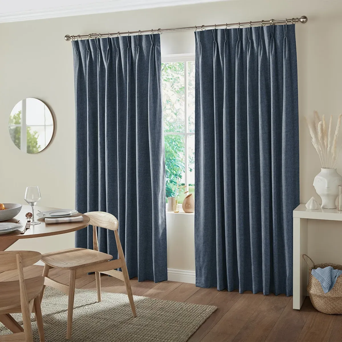 Ruben Curtain - Danube Blue, Polyester