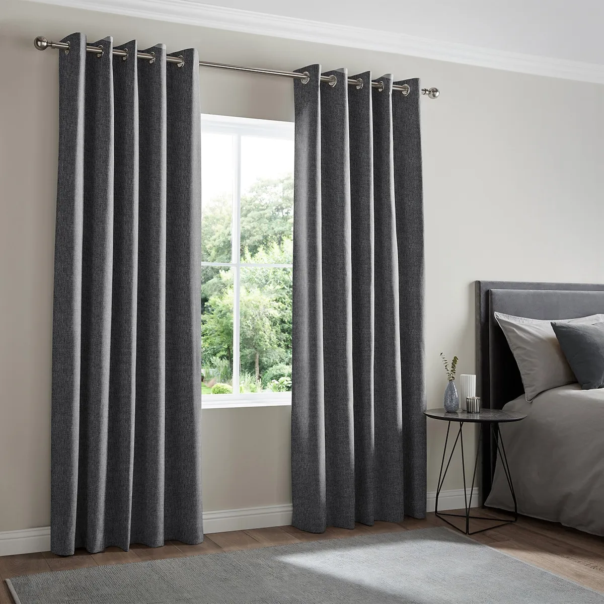 Ruben Curtain - Smoke Grey, Polyester