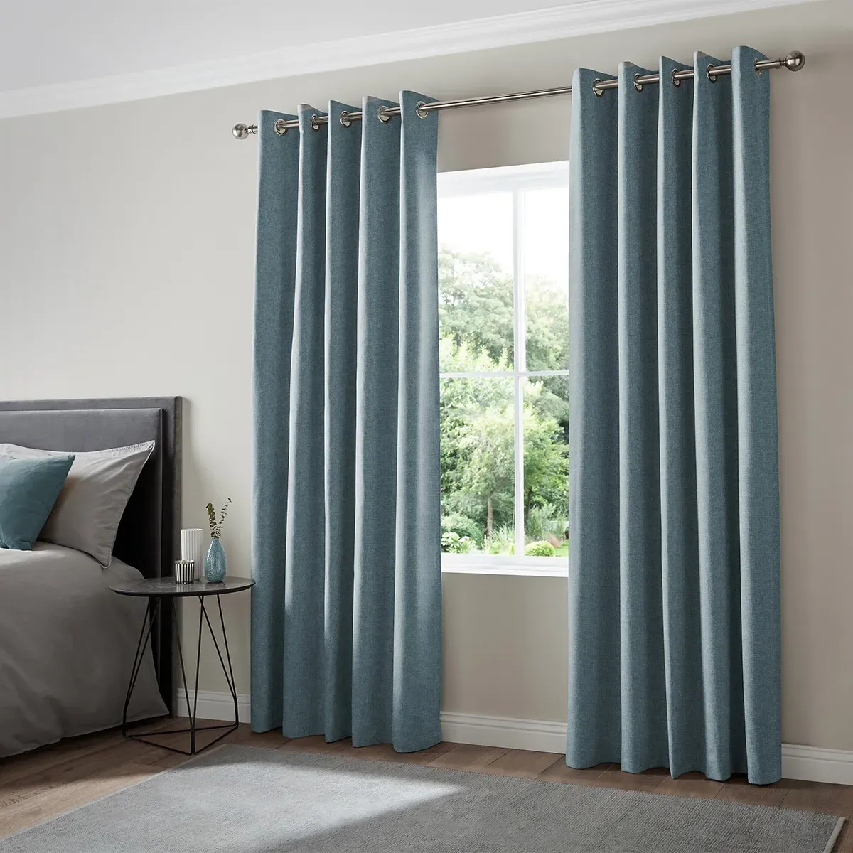 Ruben Curtain - Teal, Polyester