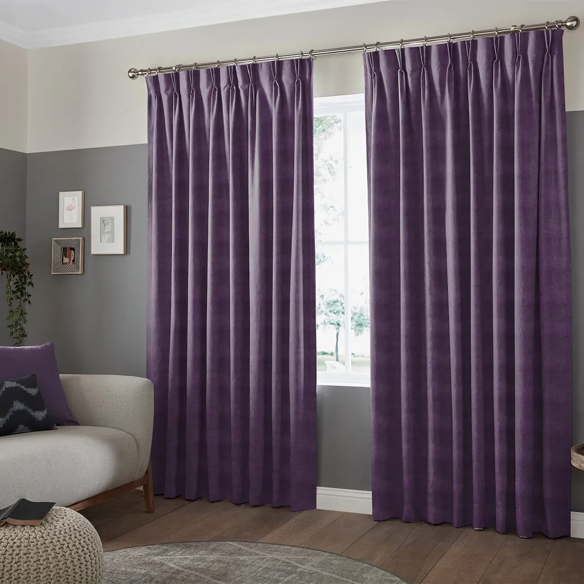 Rudiger Made-to-Measure Curtain - Aubergine, Polyester