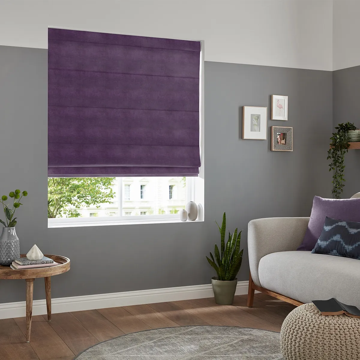 Rudiger Roman Blind - Aubergine, Polyester