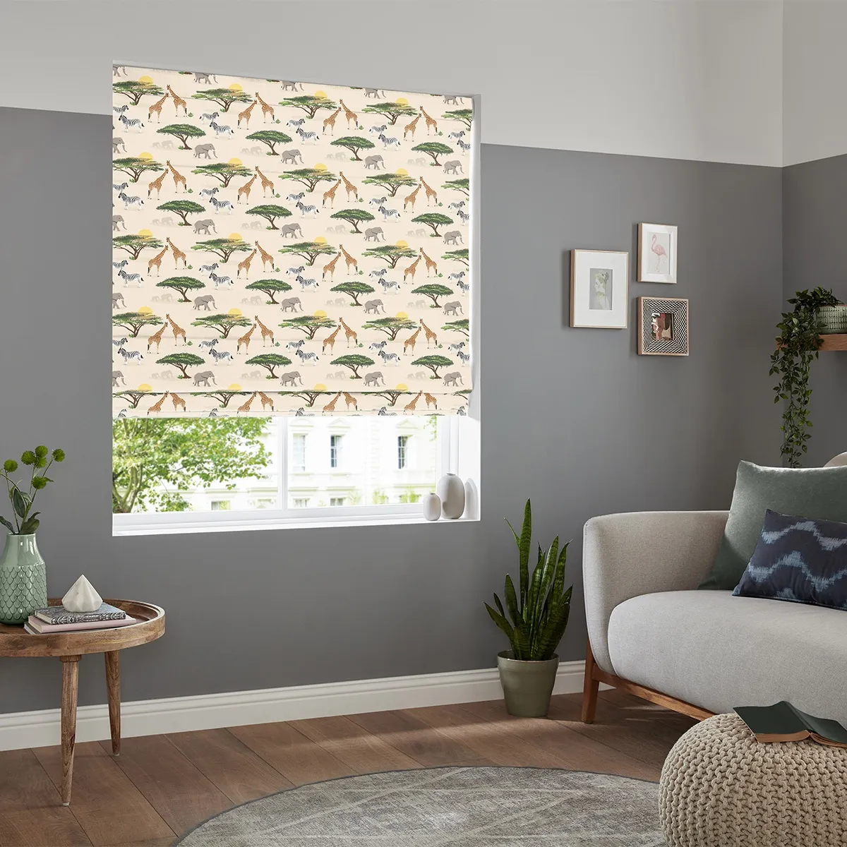 Safari Multi Roman Blind - Multi-Color, Cotton