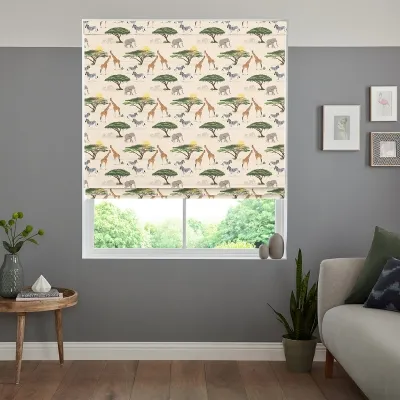 Safari Multi Roman Blind - Multi-Color, Cotton