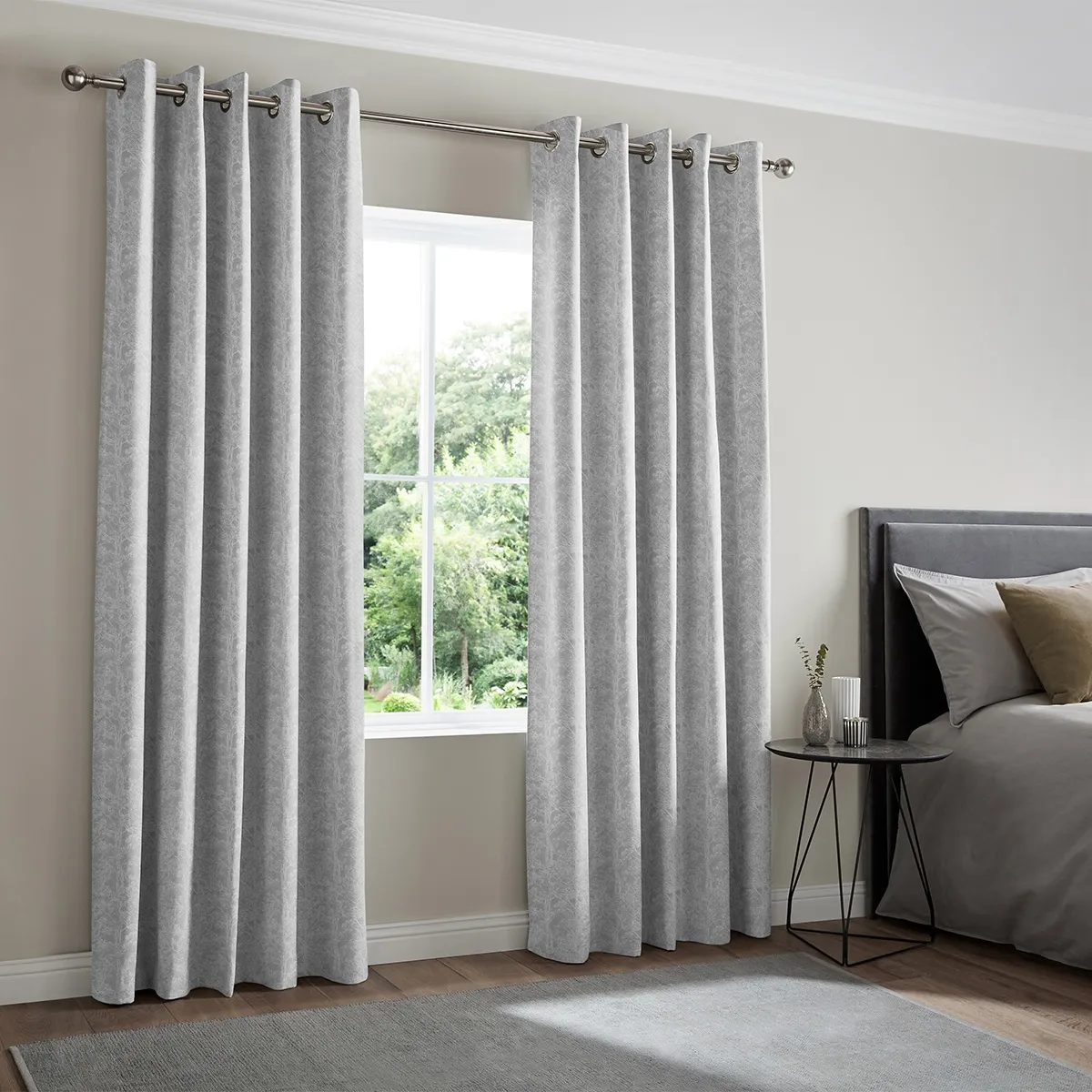Sami Curtain - Pewter, Silk Blend