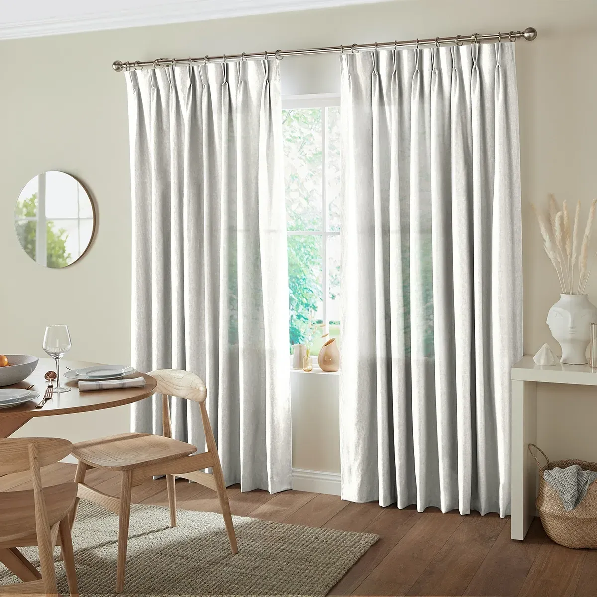 Shilton Curtain with Vertical Pattern - Champagne, Polyester
