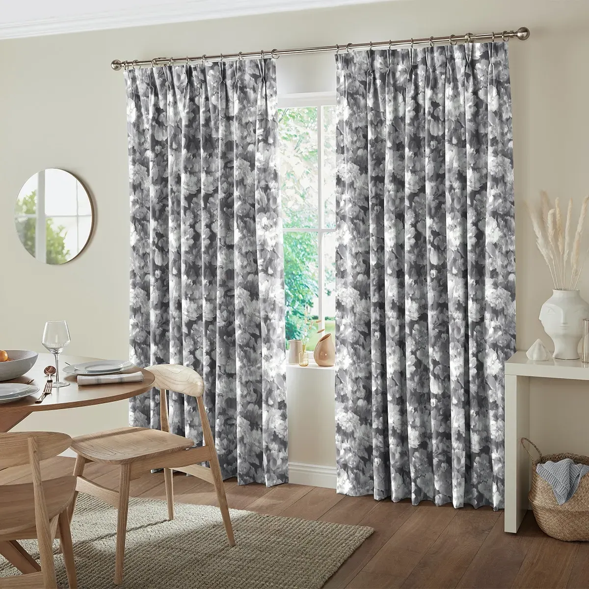 Silva Onyx Curtain - Black, Cotton