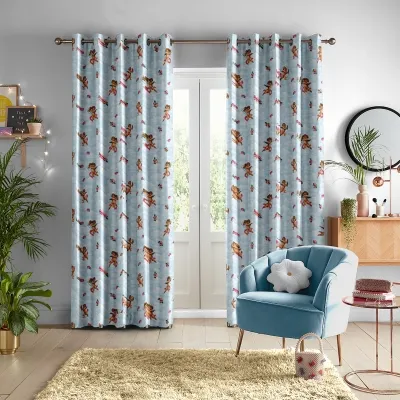 Skinny Dip Cherubs Curtain - Sky, Cotton