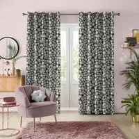 Skinny Dip Daisy Curtain - Black, Cotton
